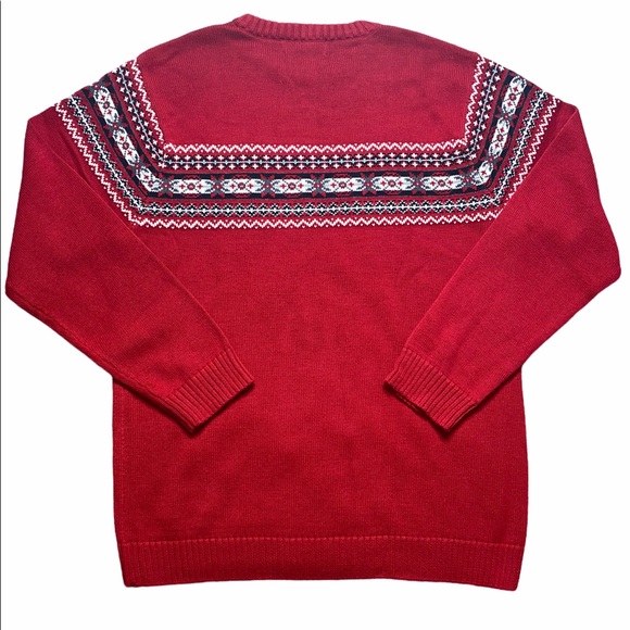 Roundtree & Yorke Crew Neck Red Pullover Sweater - Picture 3 of 13